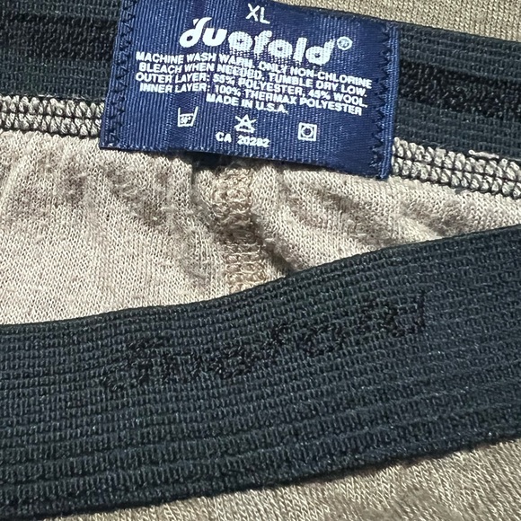 Vtg Duofold Base Layer Set XL Top Pants Wool Blend Thermax USA Army Green Men - Picture 7 of 9